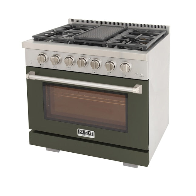 Kucht Professional 36 in. 5.2 cu. ft. Natural Gas Range with Sealed Burners and Convection Oven in Stainless Steel KFX360 - image 14
