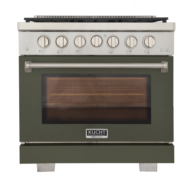 Kucht Professional 36 in. 5.2 cu. ft. Natural Gas Range with Sealed Burners and Convection Oven in Stainless Steel KFX360 - image 1