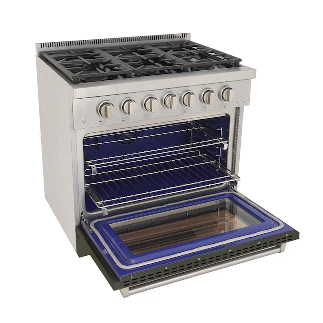 Kucht Professional 36 in. 5.2 cu. ft. Natural Gas Range with Sealed Burners and Convection Oven in Stainless Steel KFX360 - image 2