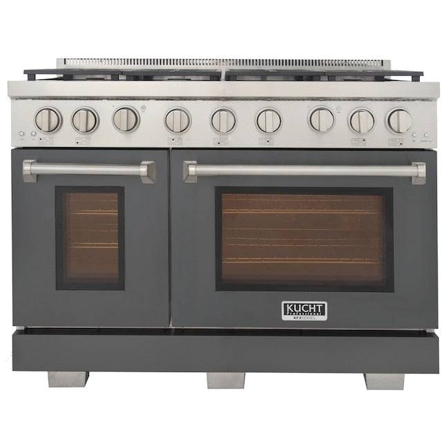 Kucht Professional 48 in. 6.7 cu. ft. Natural Gas Range with Sealed Burners, Grill / Griddle and Two Ovens - One Convection - in Stainless Steel KFX480 - image 204