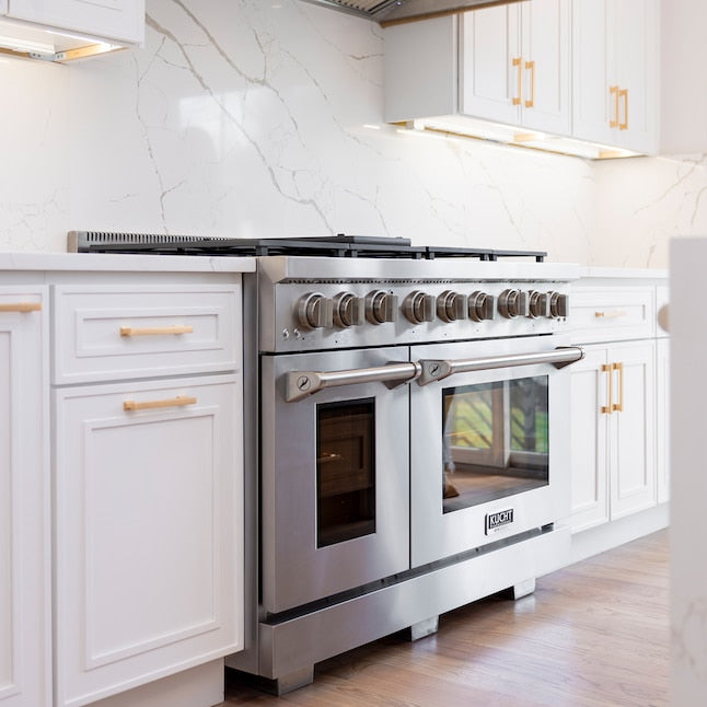Kucht Professional 48 in. 6.7 cu. ft. Natural Gas Range with Sealed Burners, Grill / Griddle and Two Ovens - One Convection - in Stainless Steel KFX480 - image 12