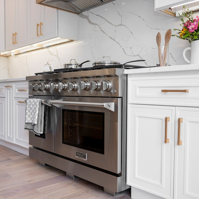 Kucht Professional 48 in. 6.7 cu. ft. Natural Gas Range with Sealed Burners, Grill / Griddle and Two Ovens - One Convection - in Stainless Steel KFX480 - image 2