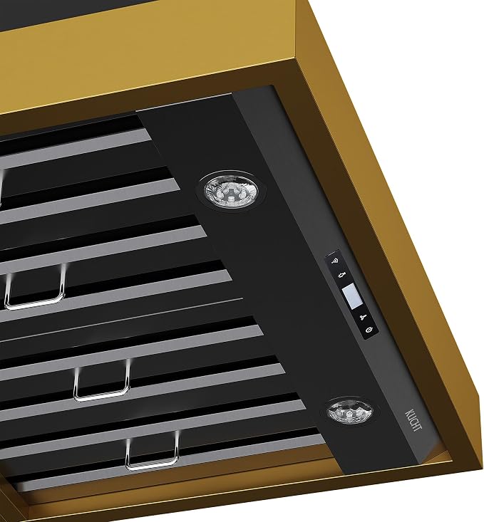 Kucht 30 in. 900 CFM Wall Mounted Range Hood in Titanium Stainless Steel KRH30TG