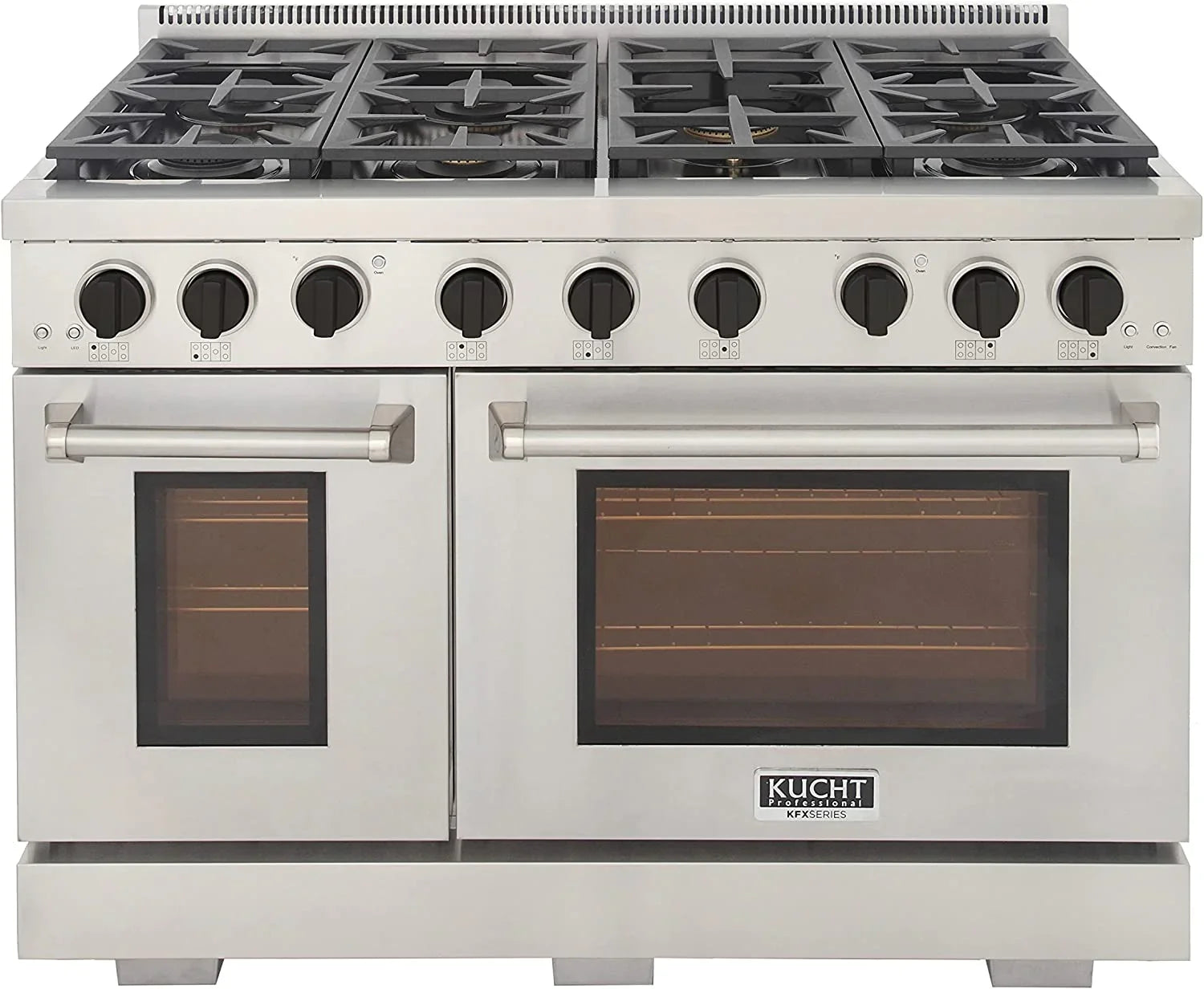 Kucht Professional 48 in. 6.7 cu. ft. Natural Gas Range with Sealed Burners, Grill / Griddle and Two Ovens - One Convection - in Stainless Steel KFX480 - image 21