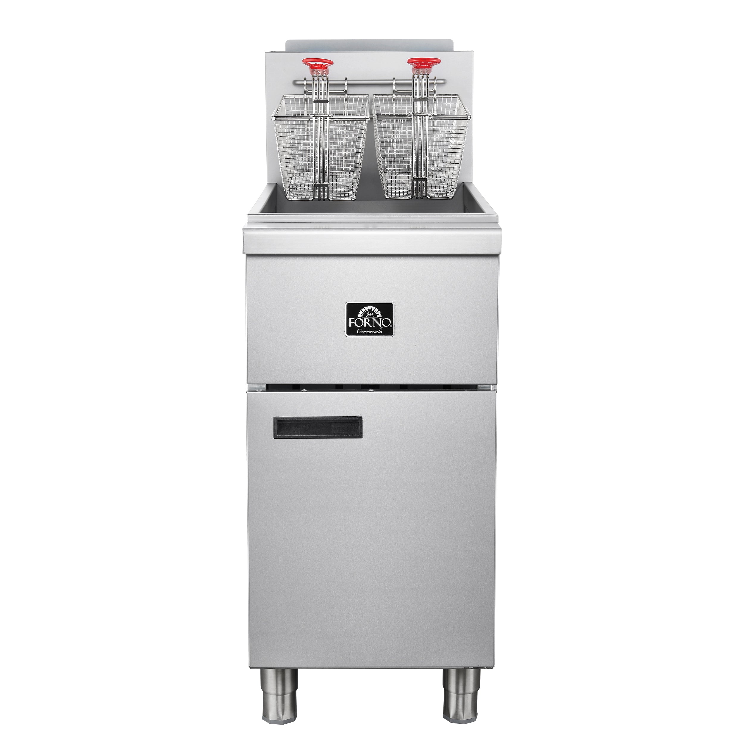 Forno Commerciale Natural Gas Deep Fryer, 4 Burners 120,000 BTU, 50 lbs Oil Capacity