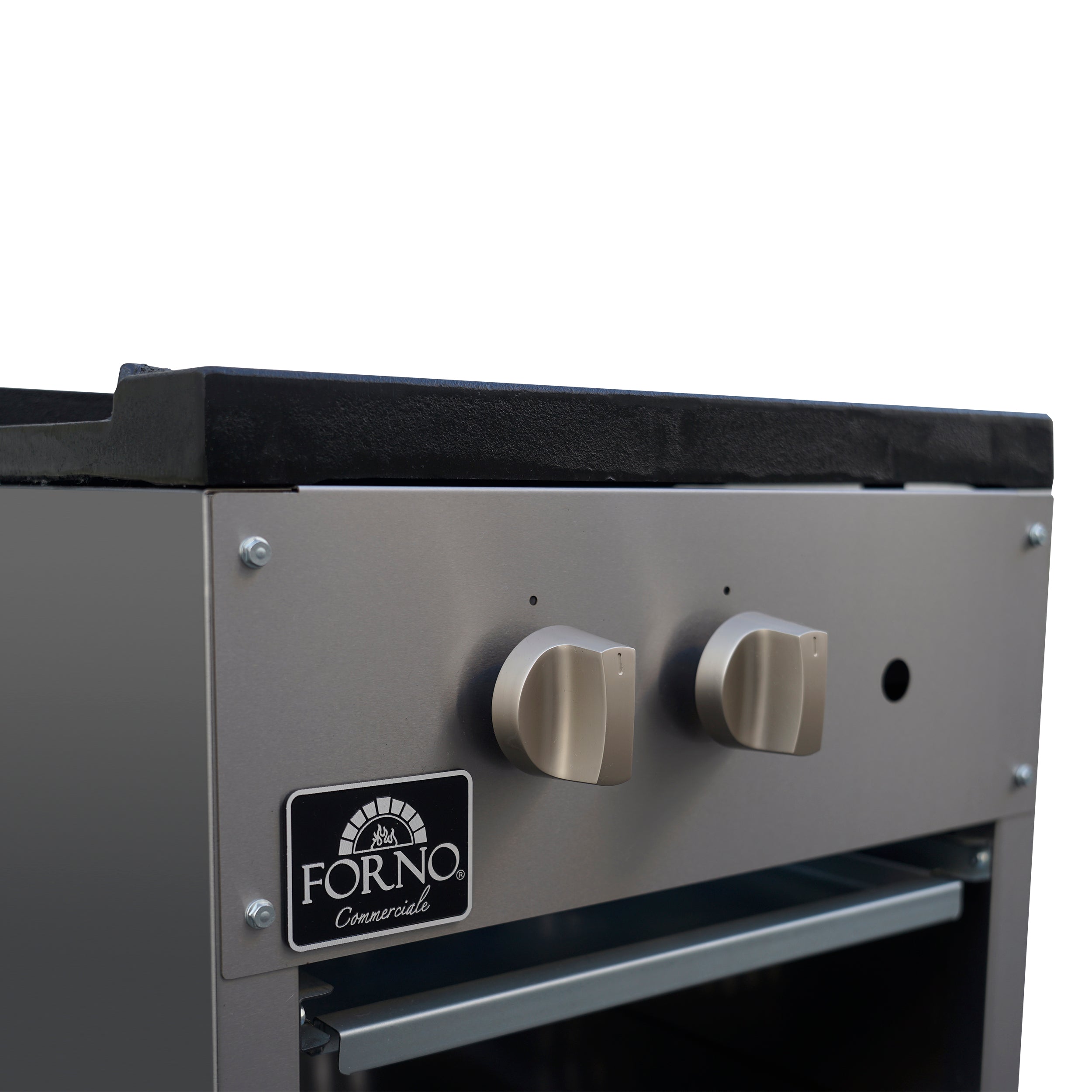 Forno Commerciale gas stock pot range, 1 powerful 3-ring burner, 80,000 BTU, durable stainless steel, heavy-duty cast iron grate