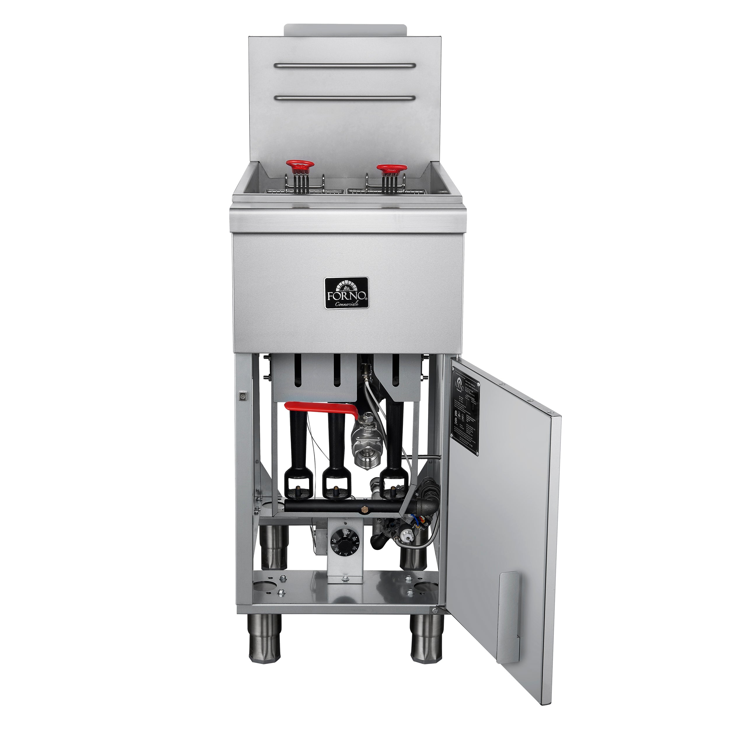 Forno Commerciale Propane Gas Deep Fryer, 3 Burners 90,000 BTU, 40 lbs Oil Capacity