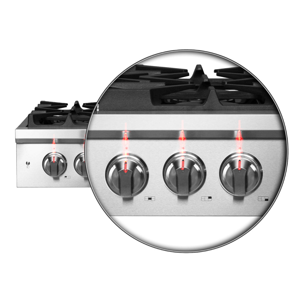 Forno Spezia Alta Qualita 30-Inch Pro-Style Gas Rangetop, Stainless Steel, 5 Sealed Burners, Continuous Cast Iron Grates, High Heat Output