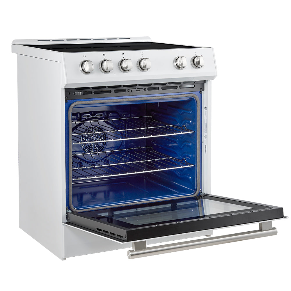 FORNO Premium 2 Pieces Kitchen Bundle - Forno Leonardo Espresso 30-Inch Slide-In White Induction Range,  Forno Gallipoli Espresso 30-Inch White French Door Refrigerator - FBDL-014-10CAUS
