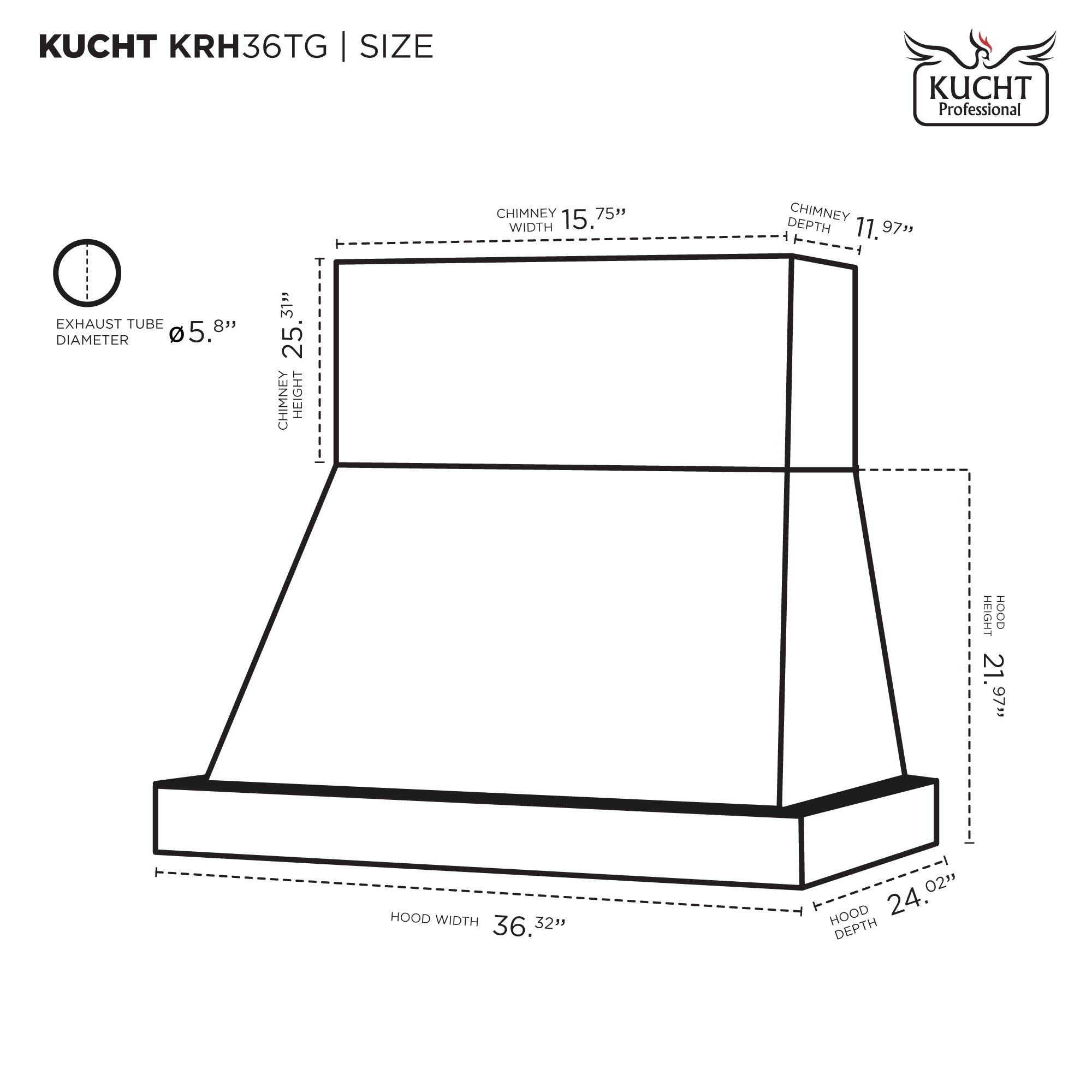 Kucht 36 in. 900 CFM Wall Mounted Range Hood in Titanium Stainless Steel KRH36TG - image 6