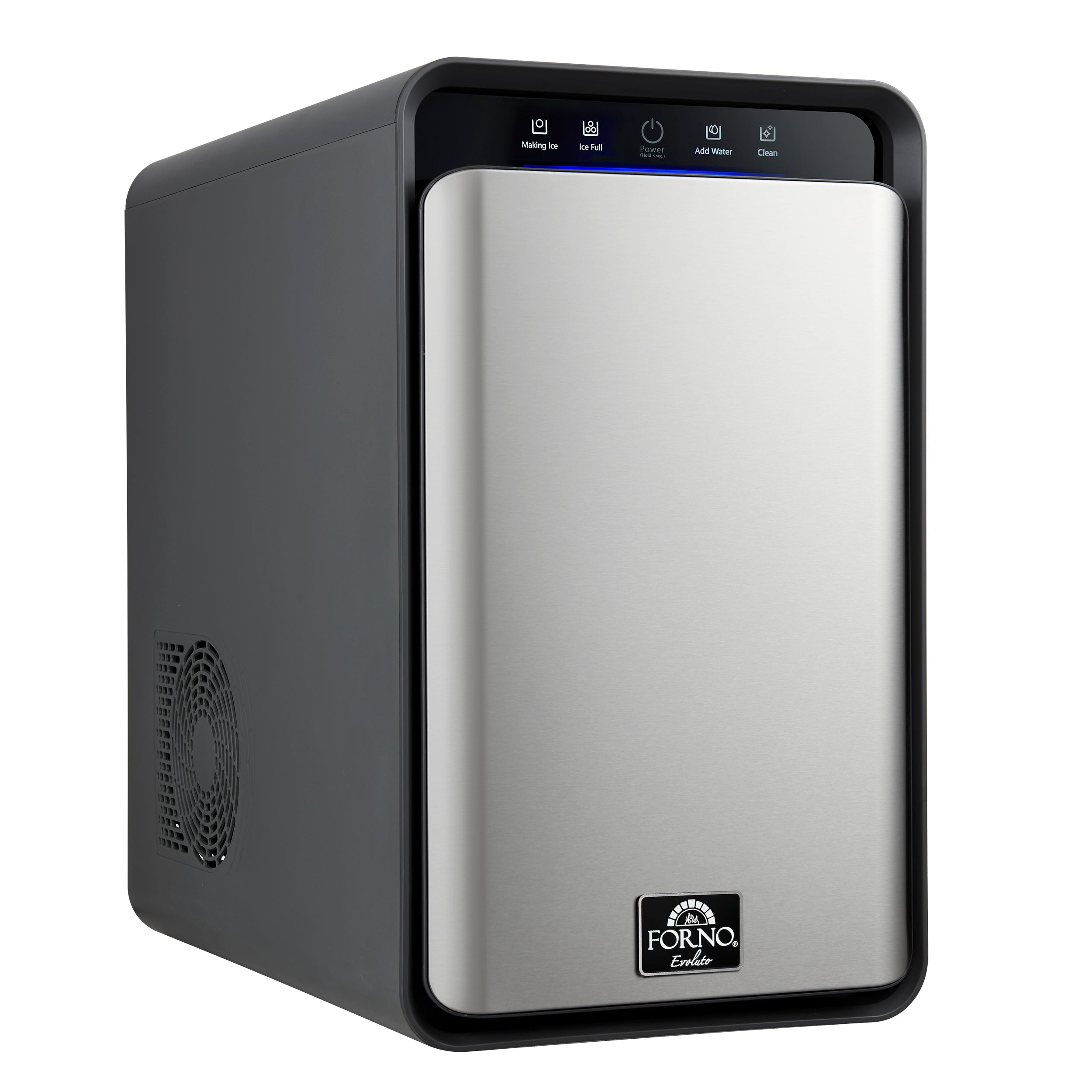 Sferico 11-in Ice Maker, Silver, 32 clear 2-in slow-melting spheres daily, stores more than 10 balls