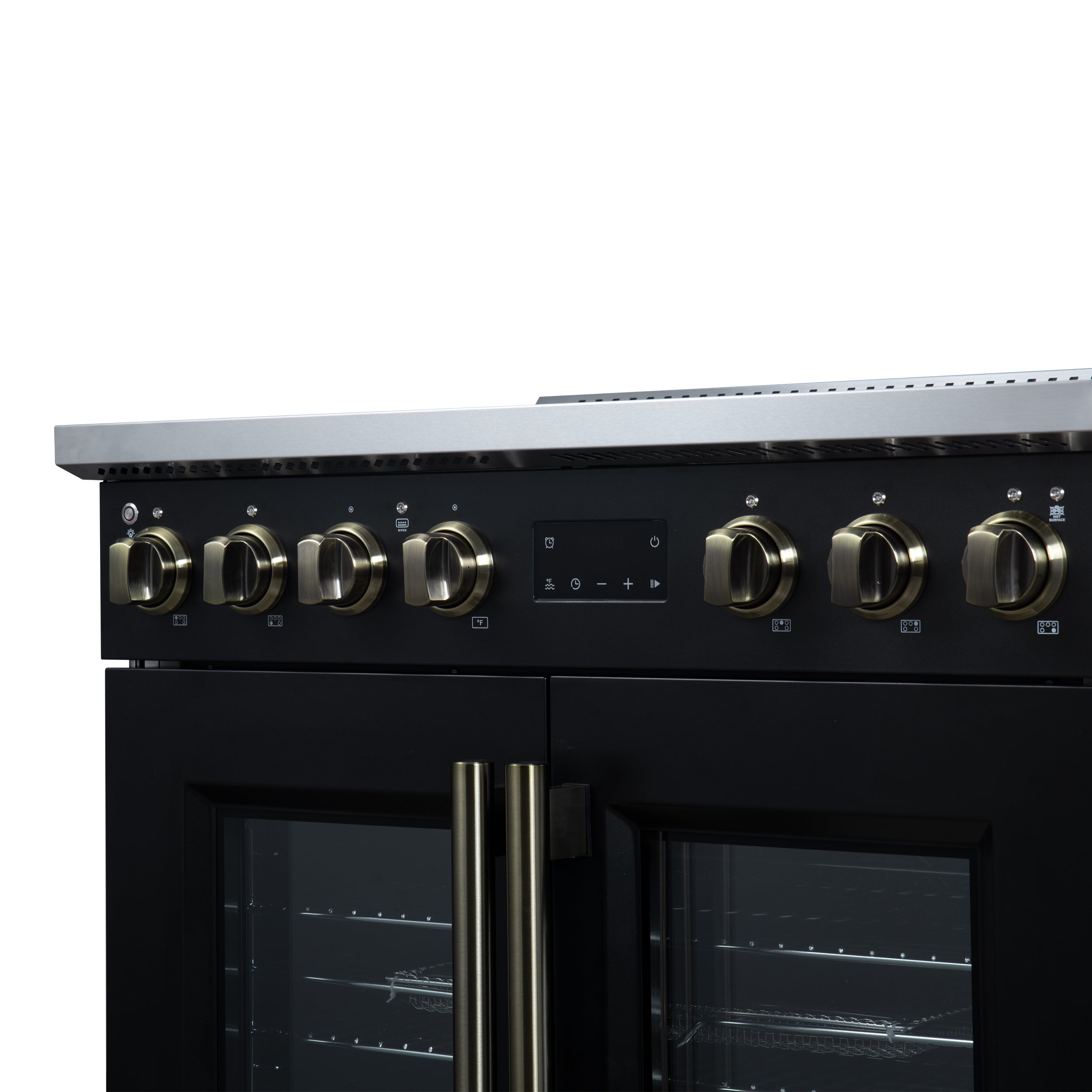 Torino French Door 36 Inch Induction Range with Air Fryer, Air Sous Vide & True Convection, Dual Broiler, Black