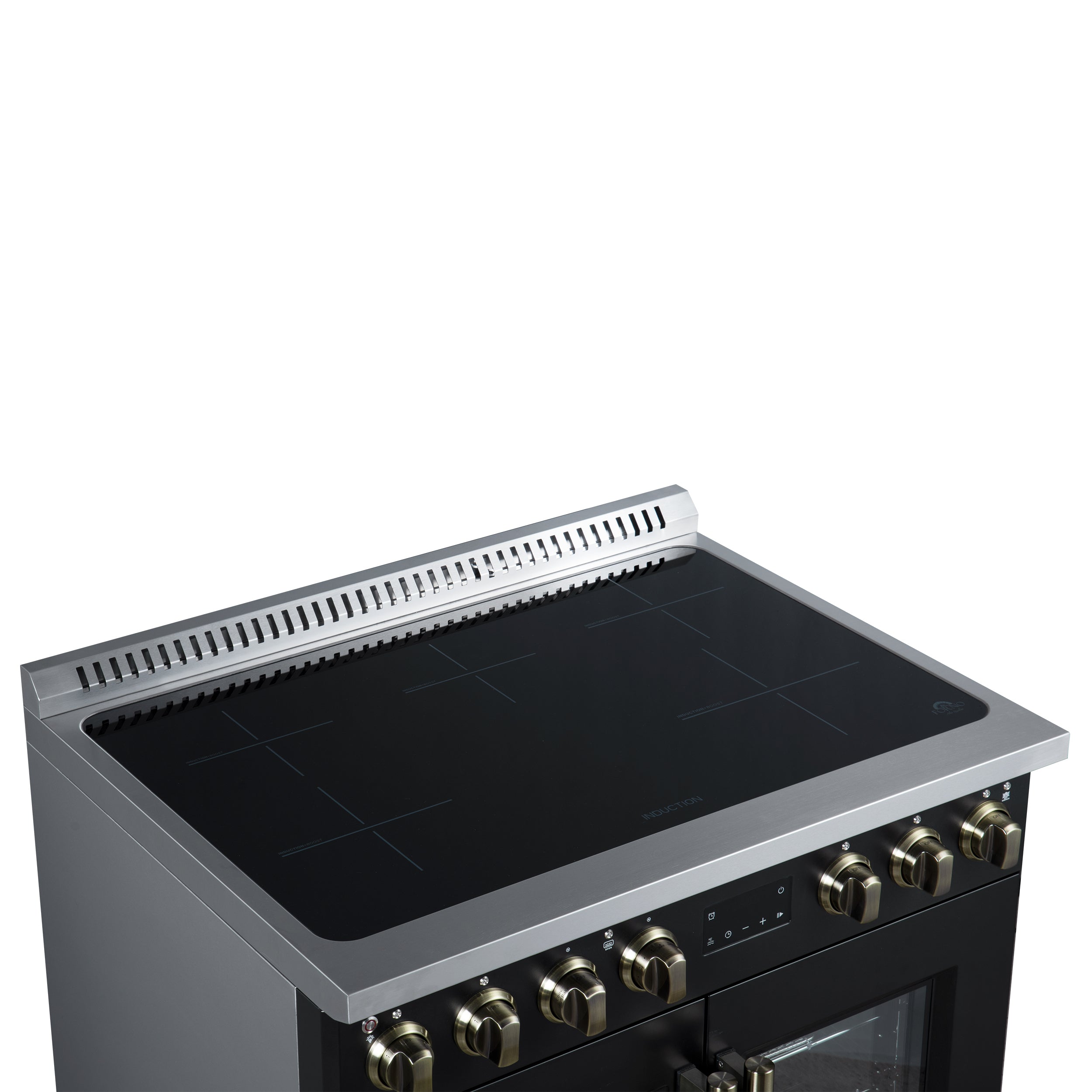 Torino French Door 36 Inch Induction Range with Air Fryer, Air Sous Vide & True Convection, Dual Broiler, Black