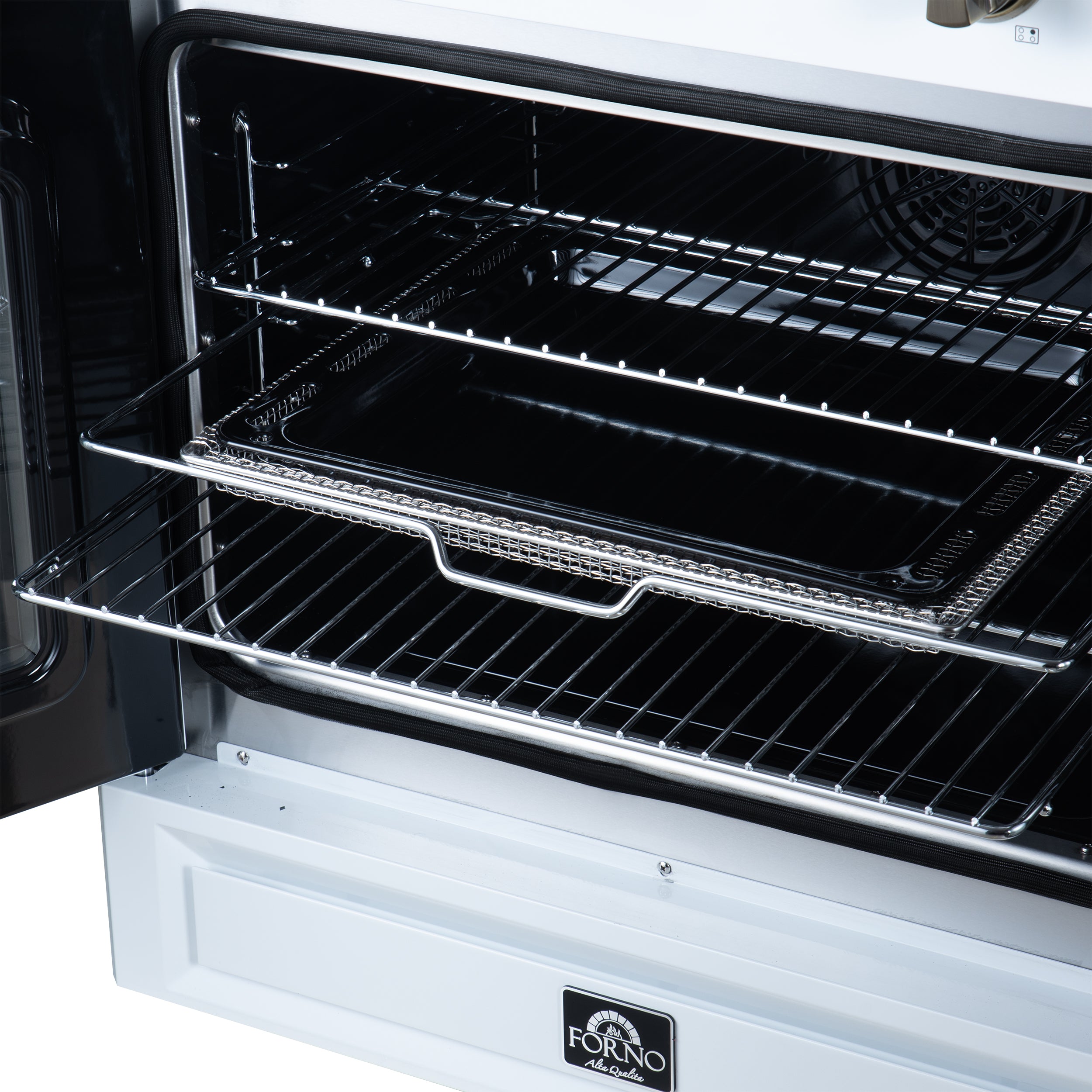 Torino French Door 36 Inch Induction Range with Air Fryer, Air Sous Vide & True Convection, Dual Broiler, White