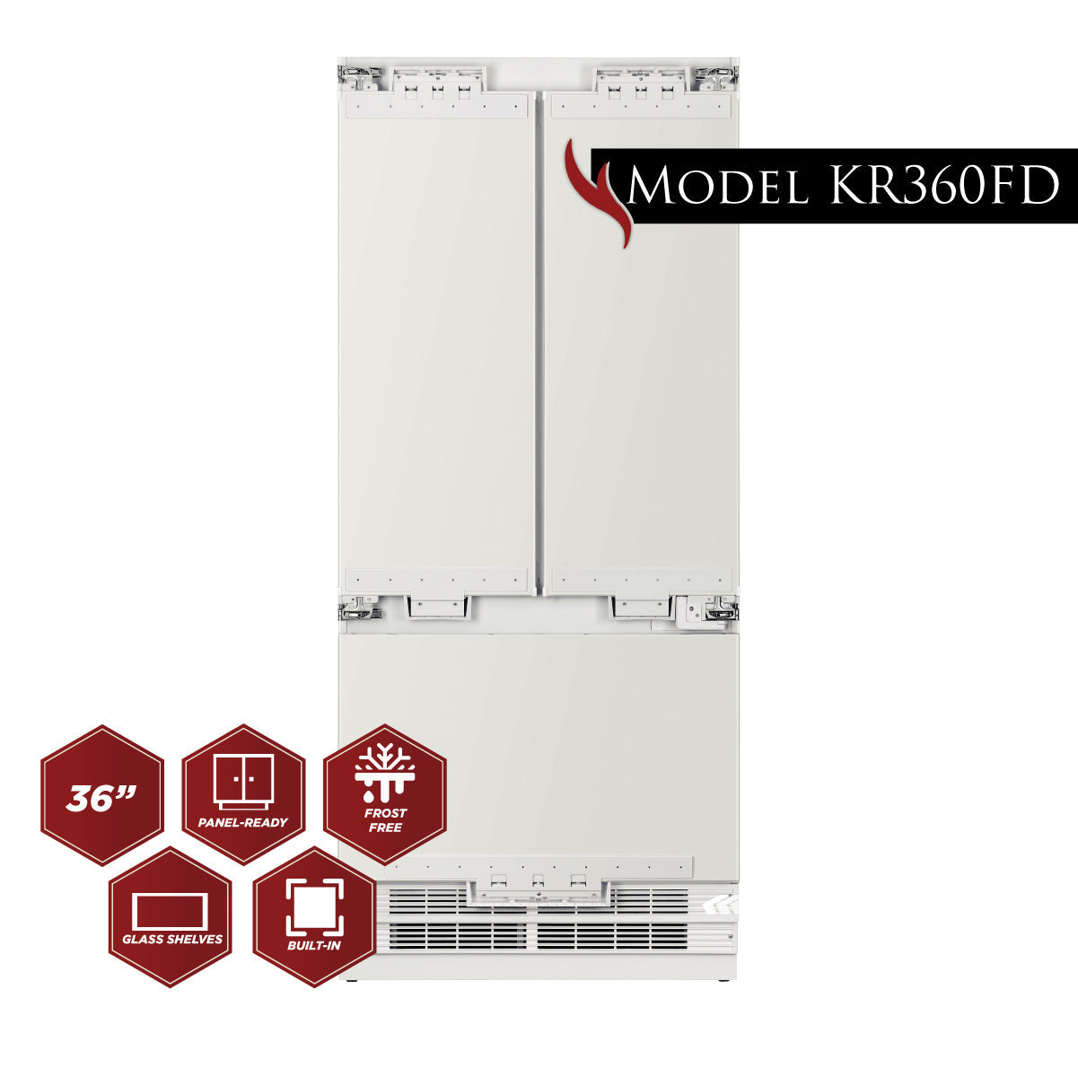 Kucht 36 in. 19.6 cu. ft. French Door Built-In Refrigerator in Custom Panel Ready KR365FD - image 2