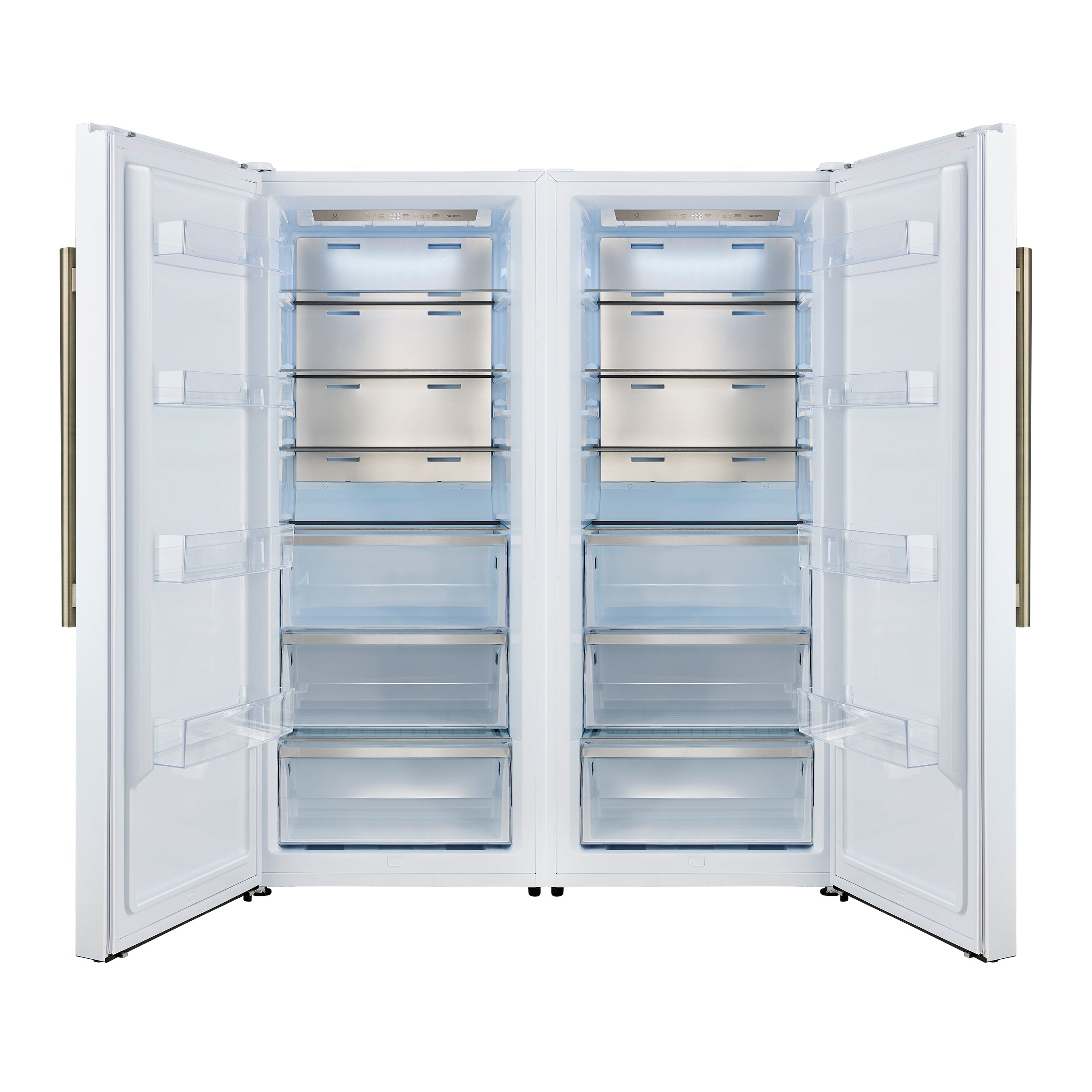 Forno Maderno 2-28-Inch Wide Convertible Refrigerator/Freezer in White, Decorative Trim, 27.2 cu.ft, 84-Inch High, ENERGY STAR Certified