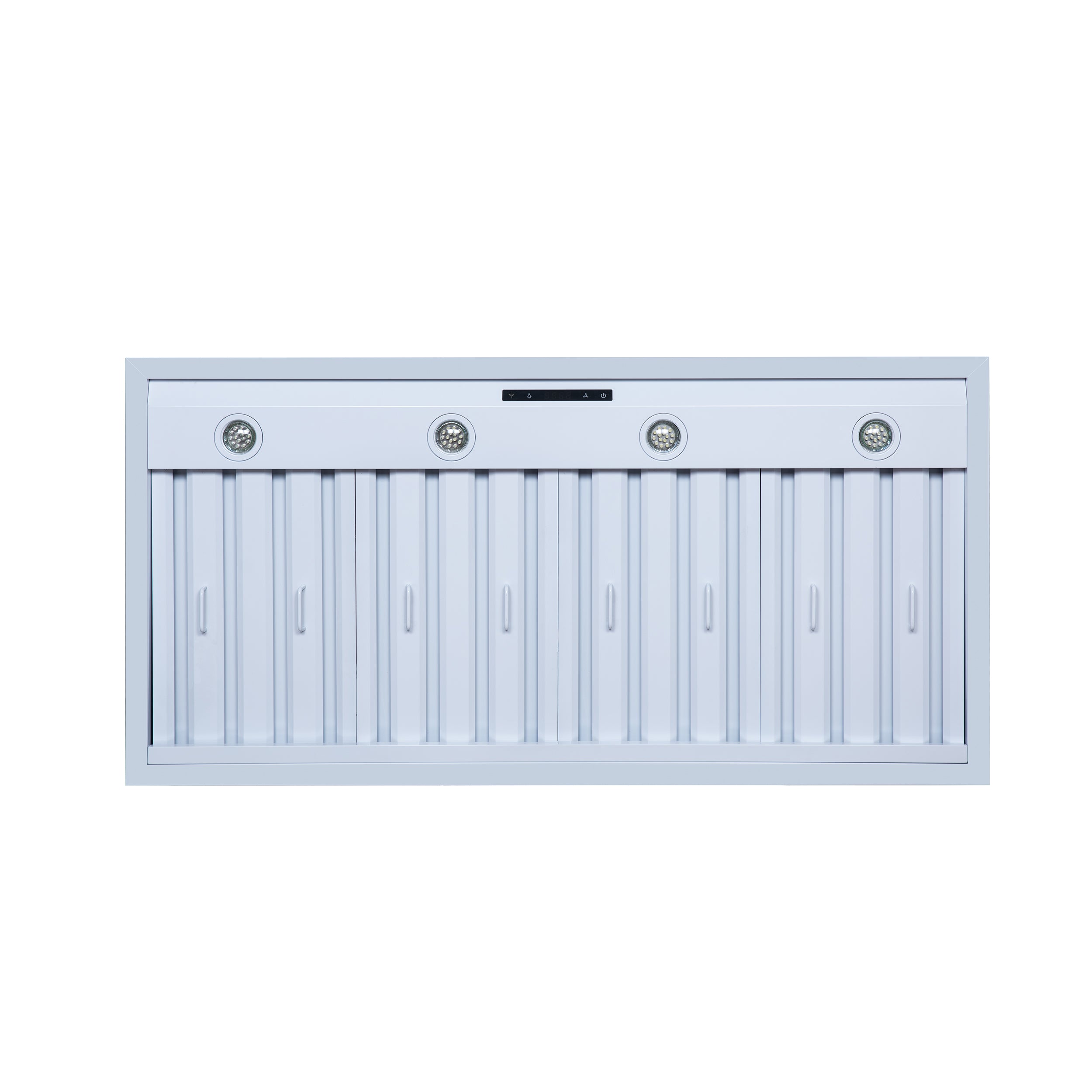 Valente 48" Range Hood in White with 304 CFM, 3 speeds, Dishwasher safe Baffle filters, LED Lights and Remote Control
