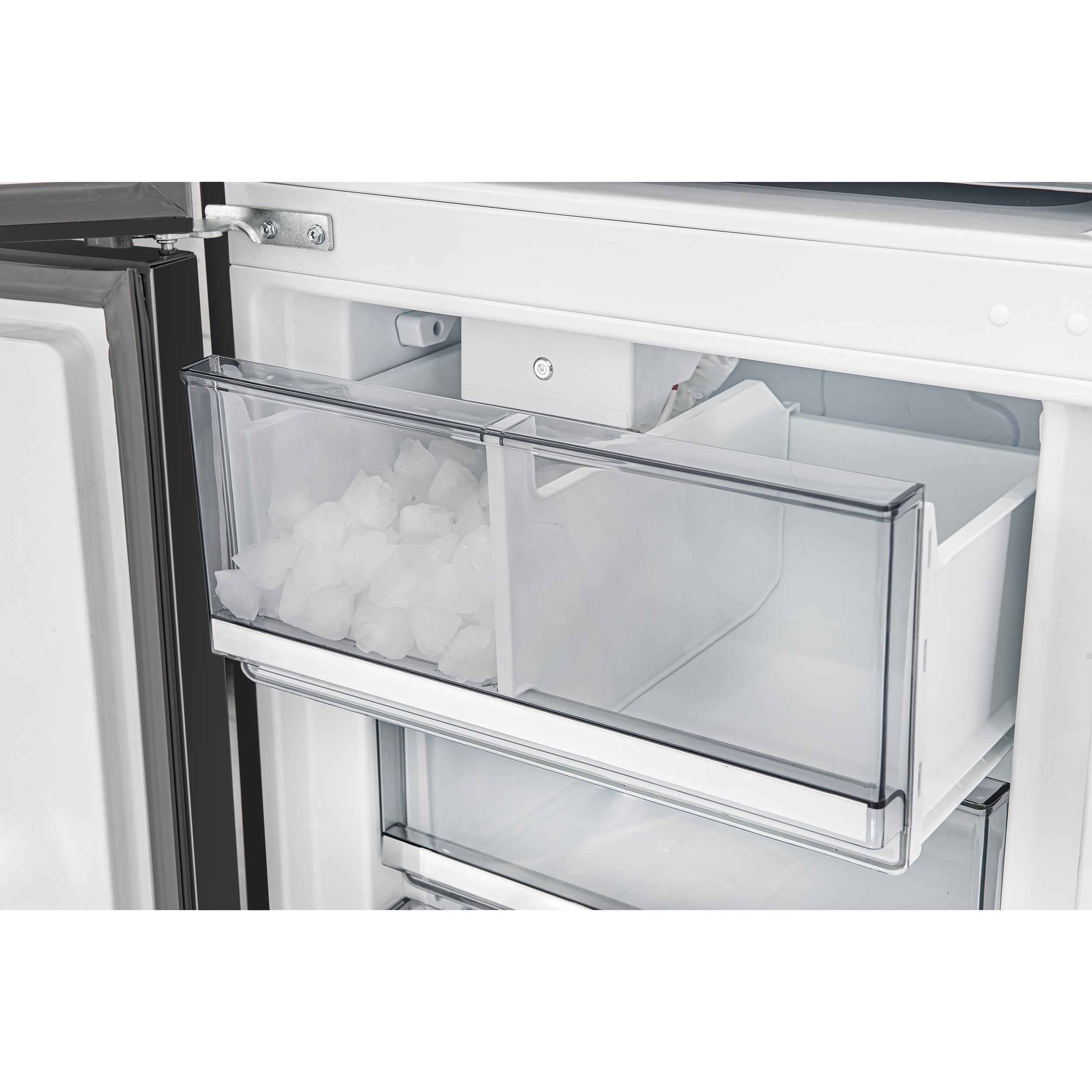 Custodia 48" Bottom Freezer combo, 20.6 cf., Ice Maker, Total No frost, Black, Antique Brass handles