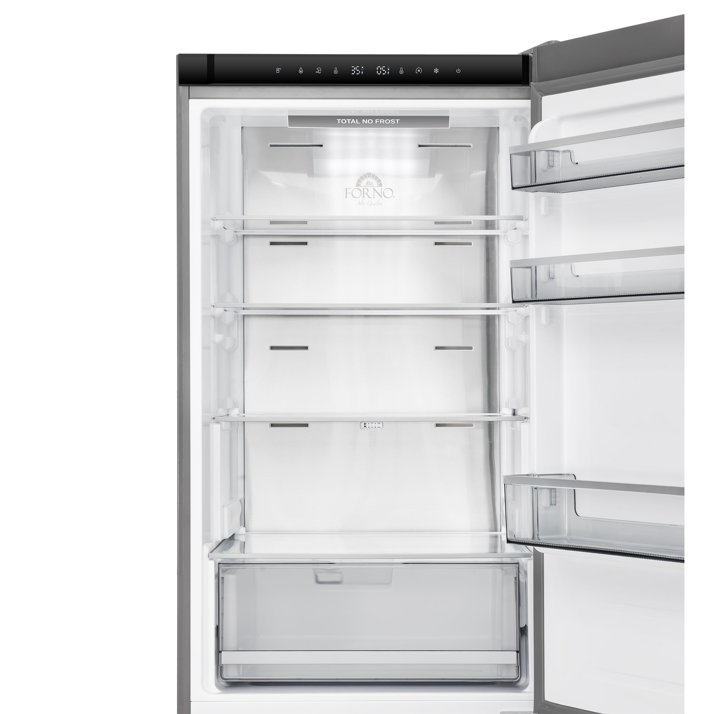 Custodia 24" Bottom Freezer, 10.3 cf., Right Swing, Total No frost, Stainless Steel handles