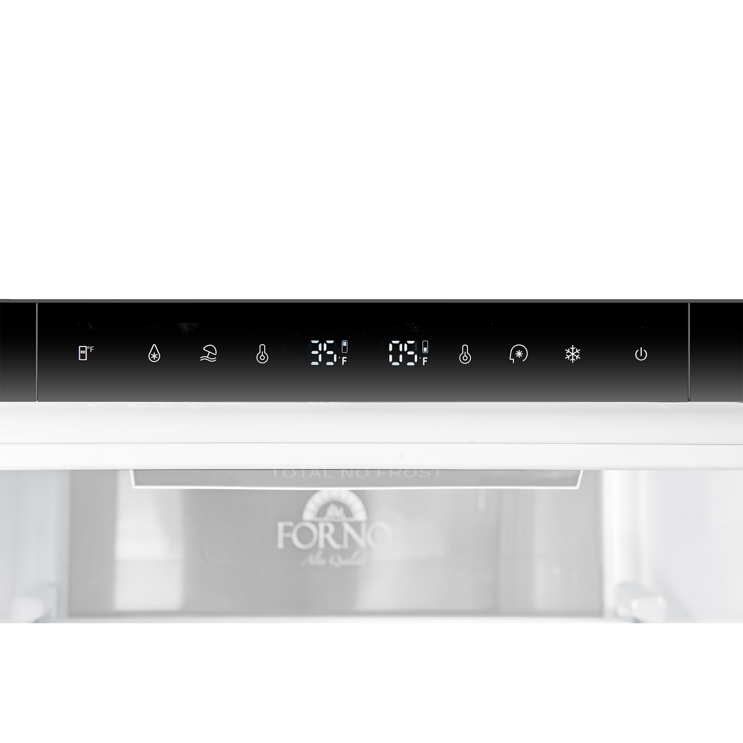 Custodia 48" Bottom Freezer combo, 20.6 cf., Ice Maker, Total No frost, White, Antique Brass handles