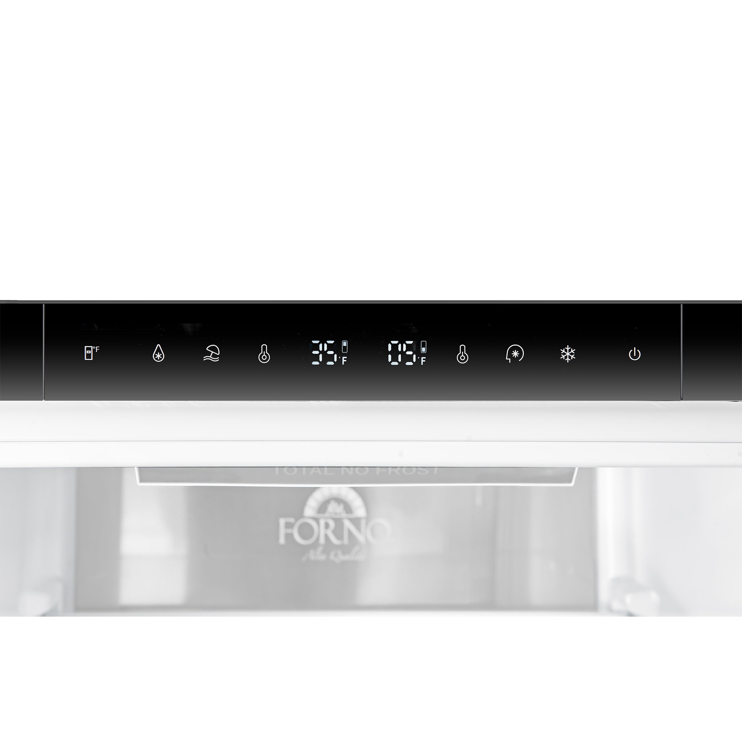 Custodia 24" Bottom Freezer, 10.3 cf., Right Swing, Total No frost, White, Antique Brass handles