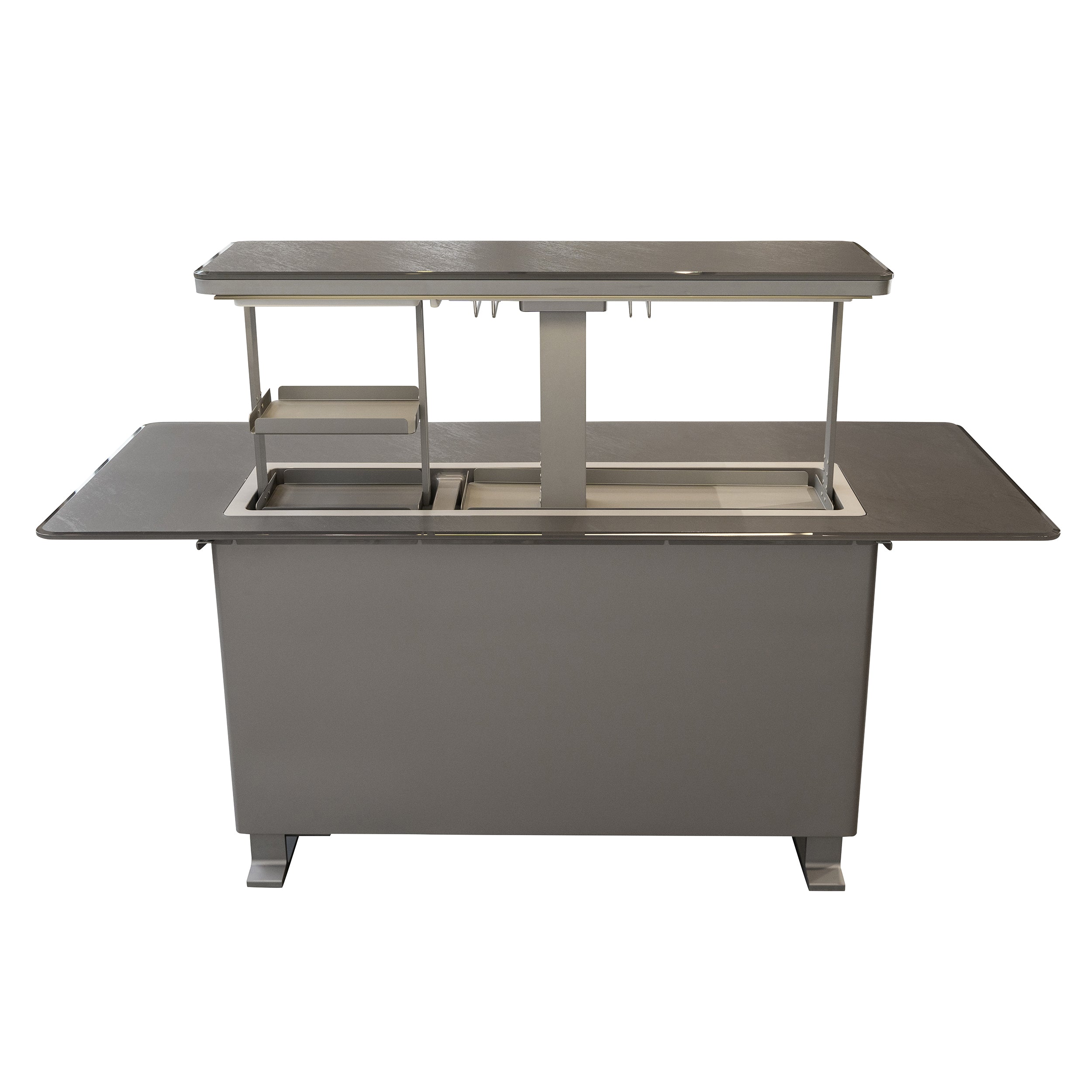 Elevato Smart Bar Table, Sandstone Black, 5.3 cu.ft fridge and freezer with Bluetooth control