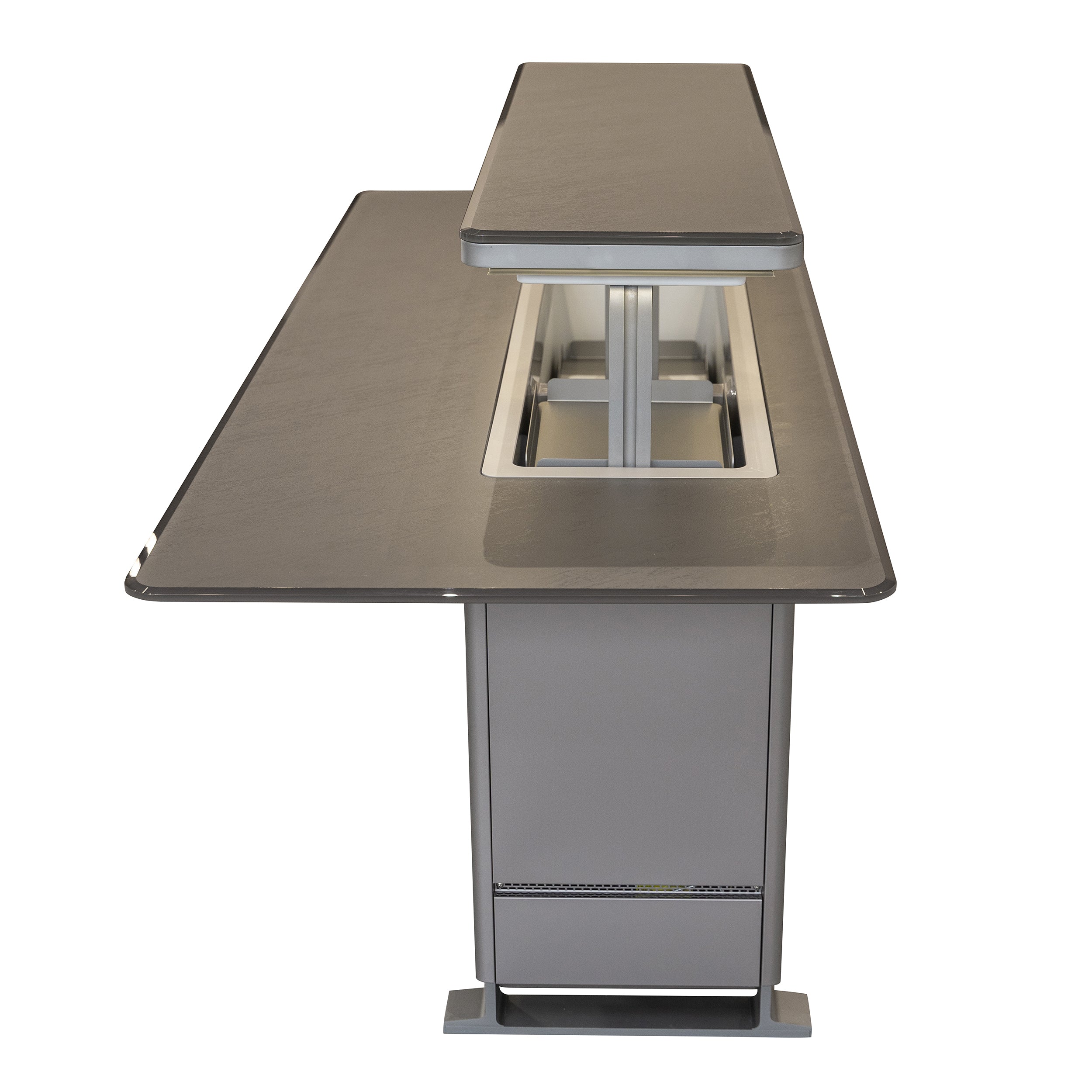 Elevato Smart Bar Table, Sandstone Black, 5.3 cu.ft fridge and freezer with Bluetooth control