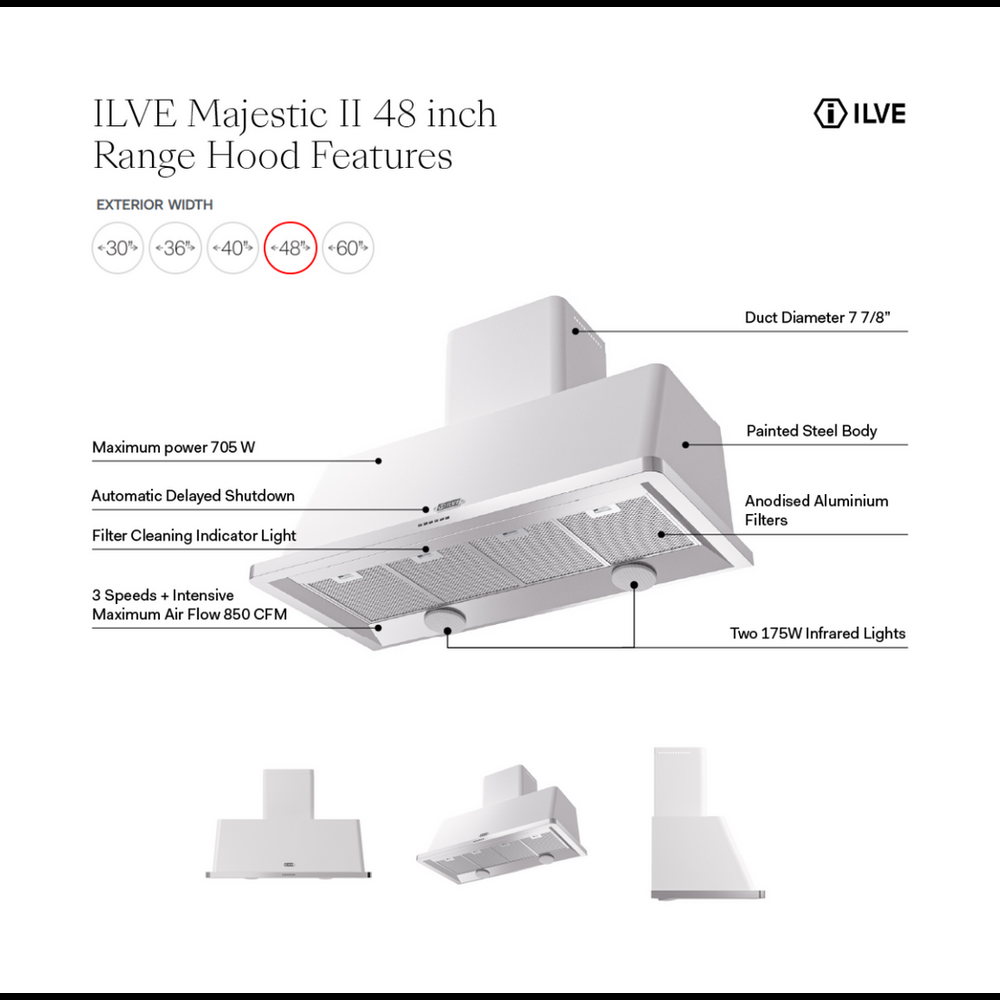 ILVE Majestic II 48 inch Range Hood with 850 CFM - image 10