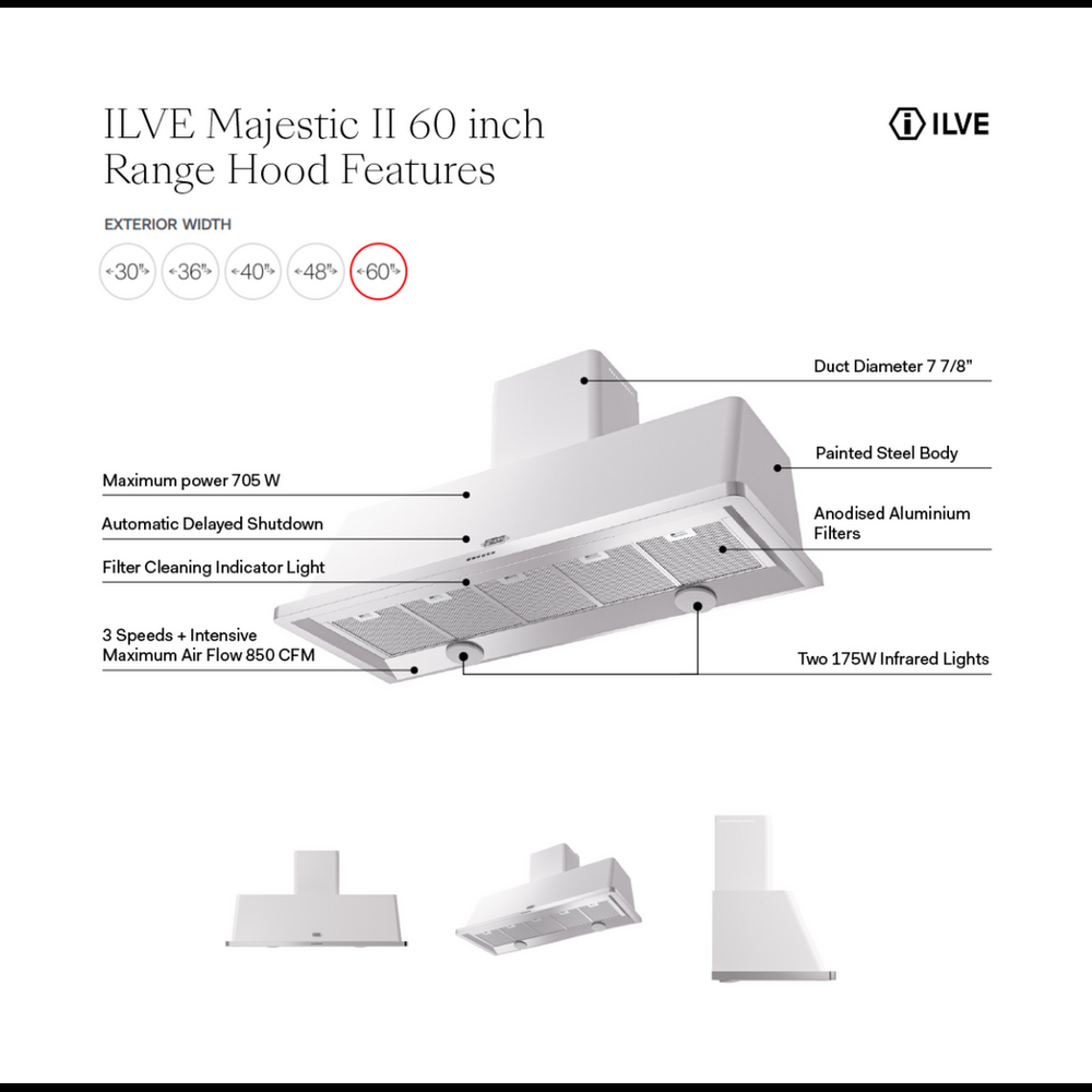 ILVE Majestic II 60 inch Range Hood with 850 CFM - image 10