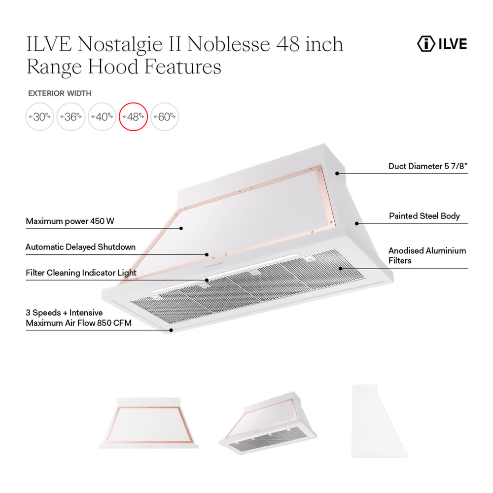 ILVE Nostalgie II Noblesse 48 inch Range Hood with 600 CFM - image 37