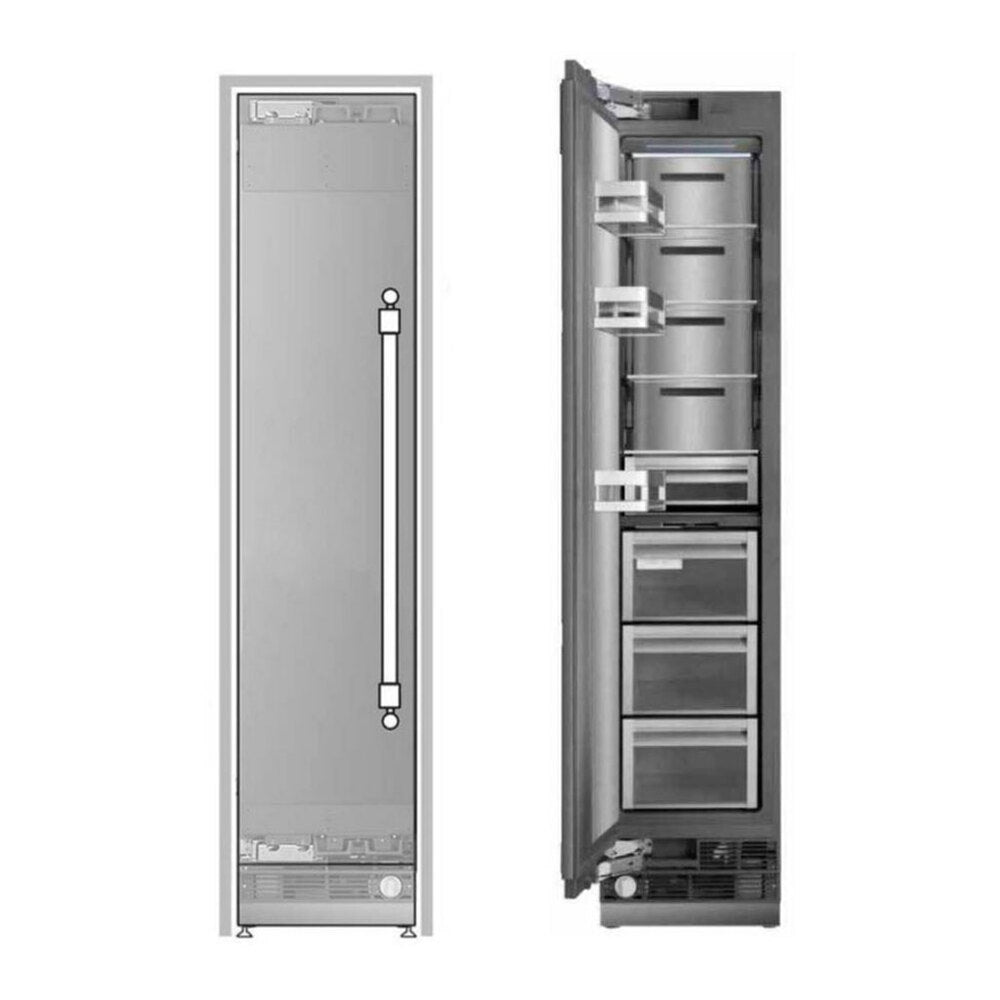 ILVE 18 inch Freezer Column with 8.6 cu. ft. Capacity, Automatic Ice Maker, up to 3.9 lb Daily Production, Full Size Ceiling LED Illumination Panel, Panel Ready - UFFC18SINPRY