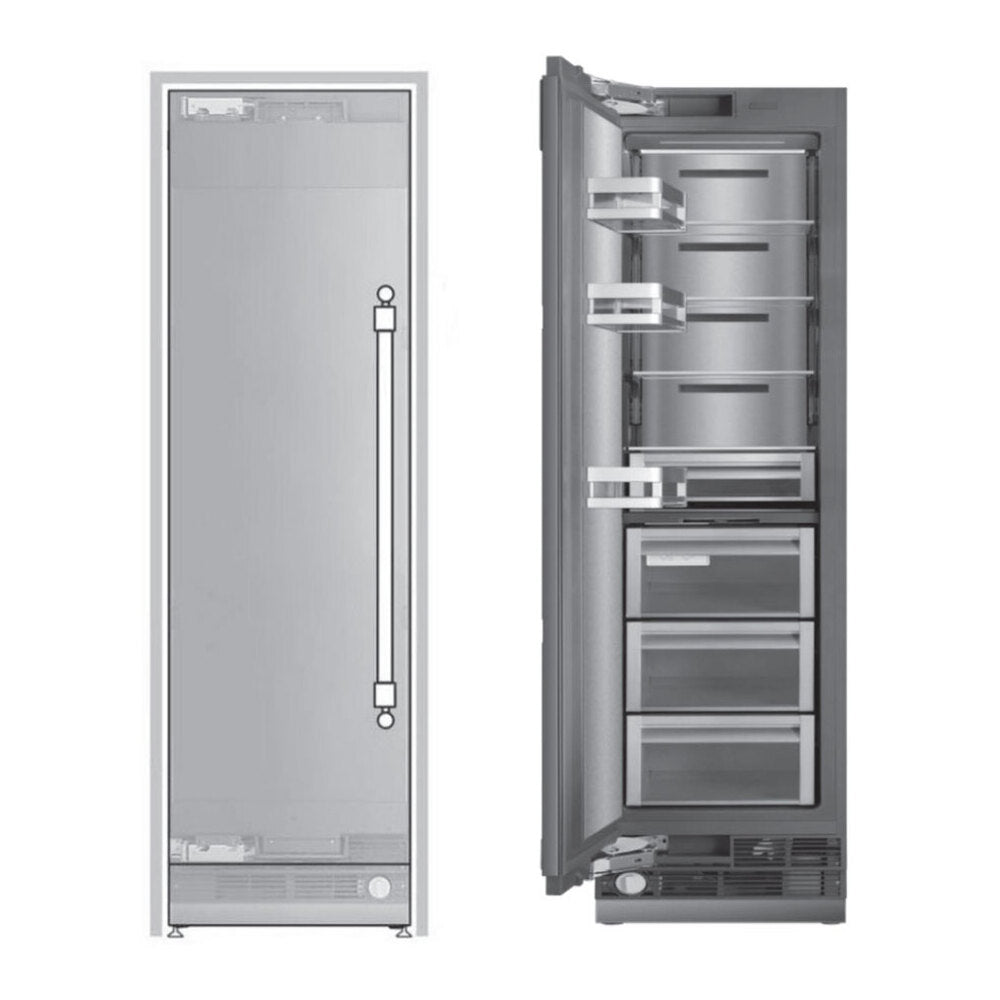 ILVE 24 inch Freezer Column with 12.3 cu. ft. Capacity, Automatic Ice Maker, up to 3.9 lb Daily Production, Full Size Ceiling LED Illumination Panel, Panel Ready - UFFC24SINPRY