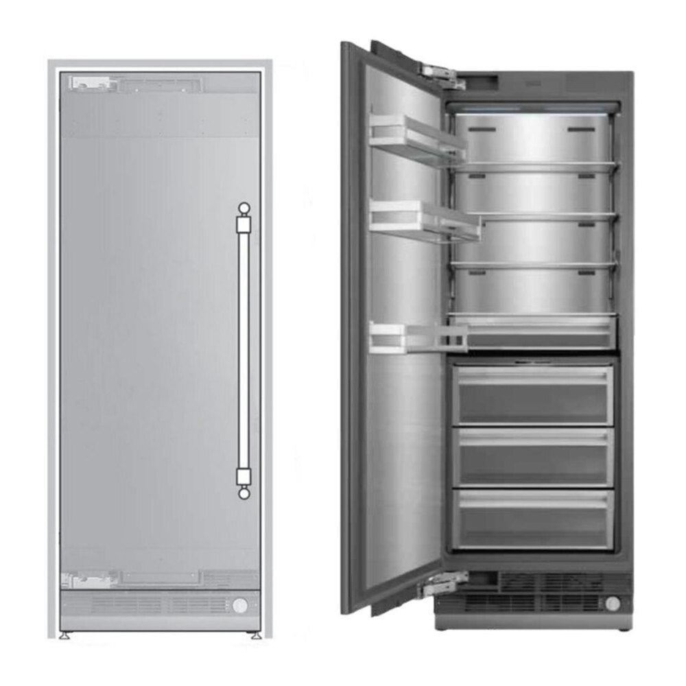 ILVE 30 inch Freezer Column with 16 cu. ft. Capacity, Automatic Ice Maker, up to 3.9 lb Daily Production, Full Size Ceiling LED Illumination Panel, Panel Ready - UFFC30SINPRY