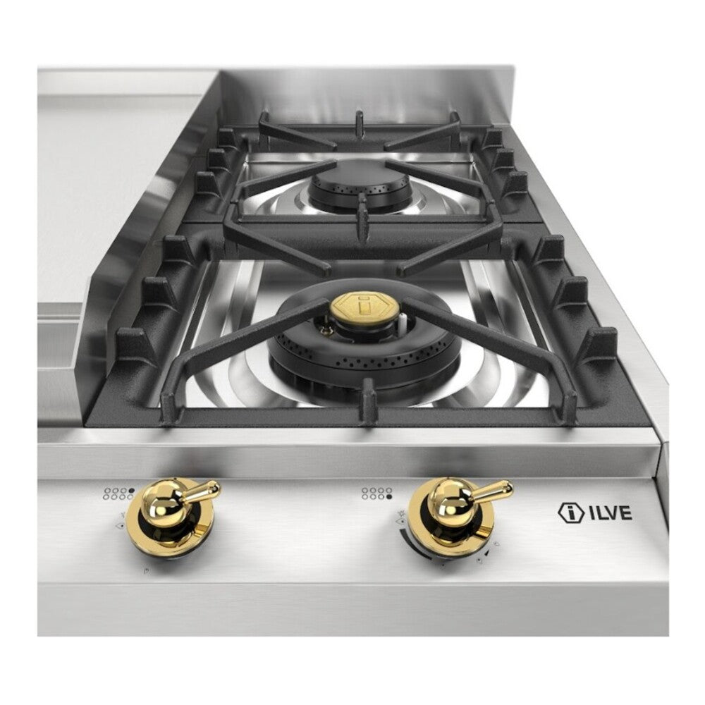 ILVE Nostalgie II 48 inch Gas Cooktop with 8 Burners, Griddle, in Stainless Steel - image 14