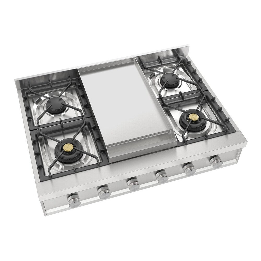 ILVE Professional Plus II 36 inch Built-In Gas Rangetop with Griddle, in Stainless Steel - image 4