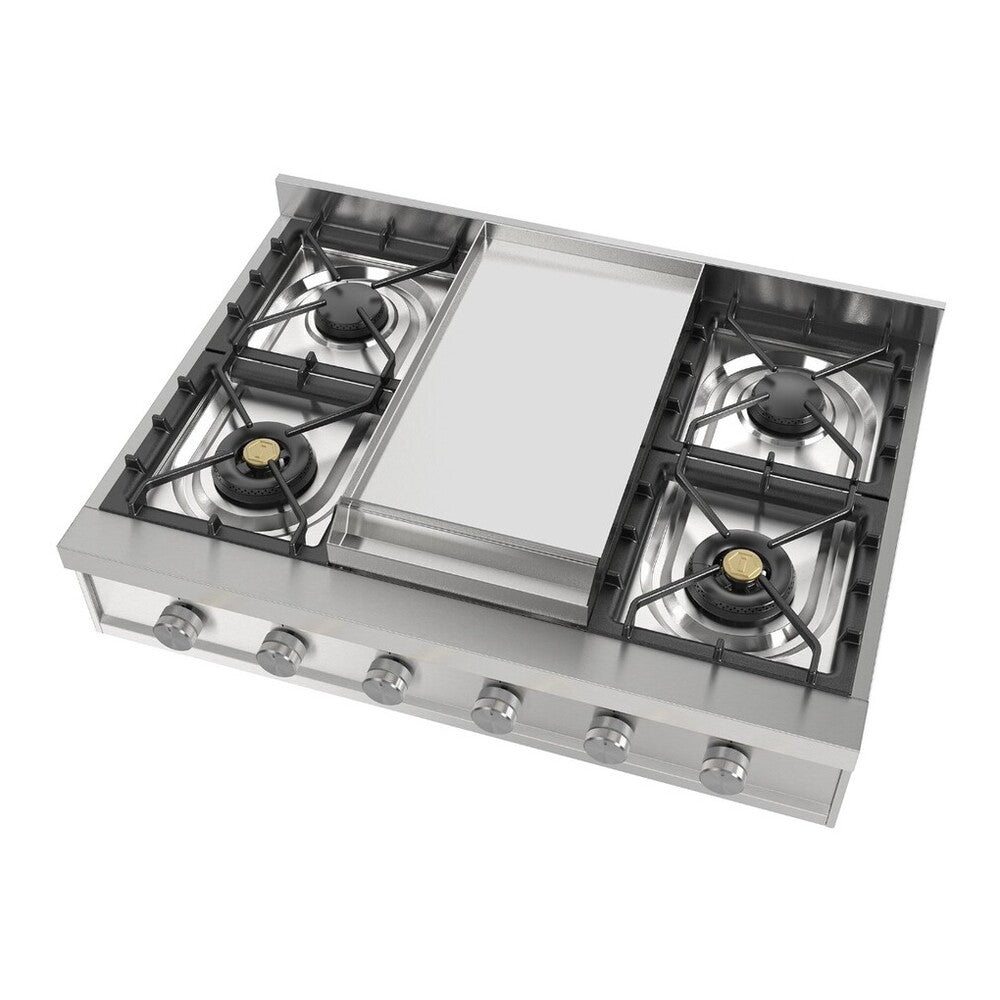ILVE Professional Plus II 36 inch Built-In Gas Rangetop with Griddle, in Stainless Steel - image 5