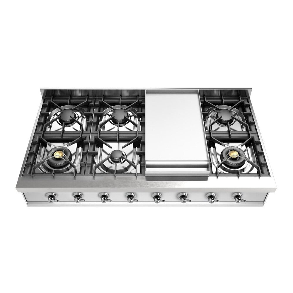 ILVE Nostalgie II 48 inch Built-In Gas Rangetop with Griddle, in Stainless Steel - image 6