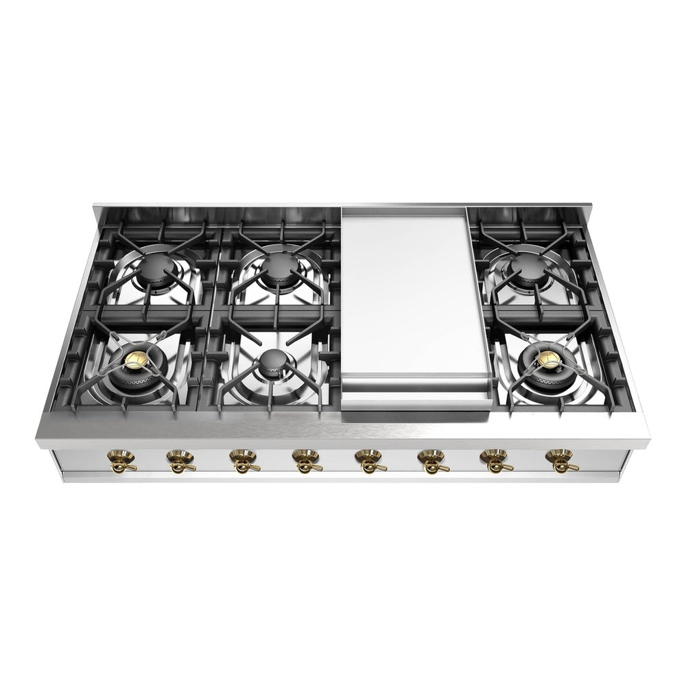 ILVE Nostalgie II 48 inch Built-In Gas Rangetop with Griddle, in Stainless Steel - image 4