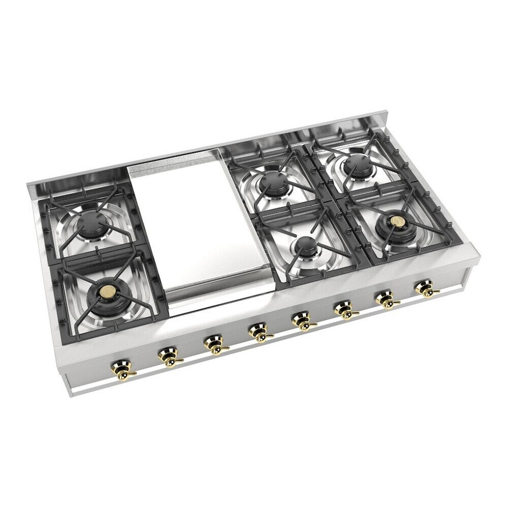 ILVE Nostalgie II 48 inch Built-In Gas Rangetop with Griddle, in Stainless Steel - image 10