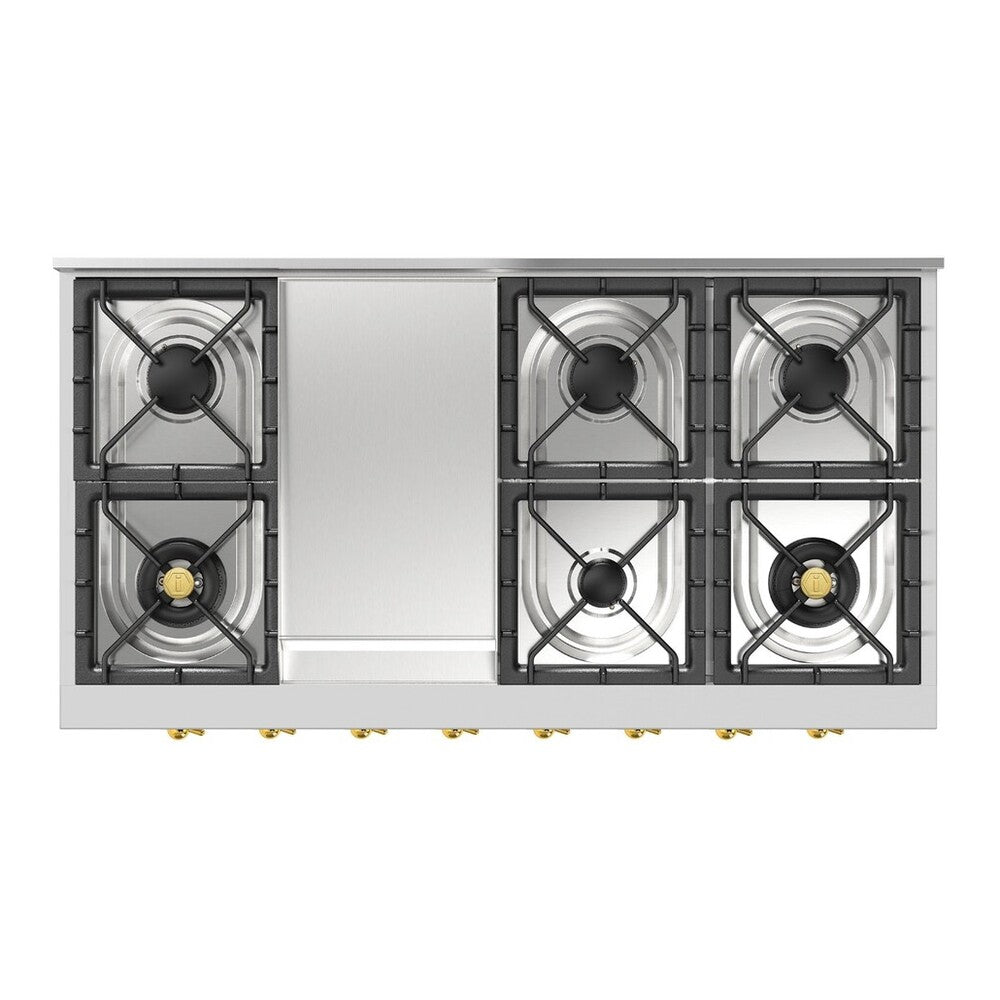 ILVE Nostalgie II 48 inch Built-In Gas Rangetop with Griddle, in Stainless Steel - image 12