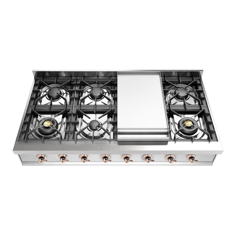 ILVE Nostalgie II 48 inch Built-In Gas Rangetop with Griddle, in Stainless Steel - image 7