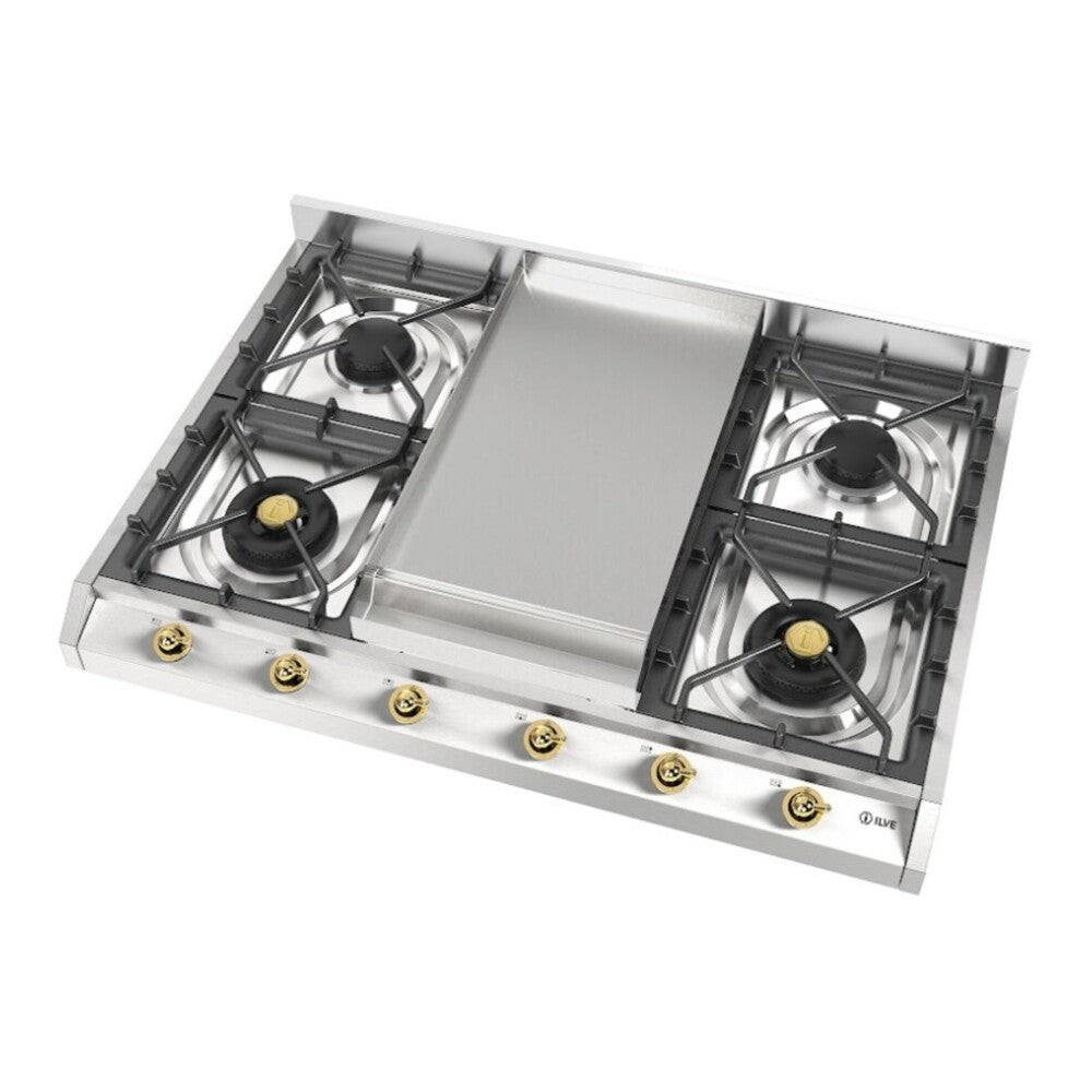 ILVE Nostalgie II 36 inch Gas Cooktop with Griddle, in Stainless Steel - image 9