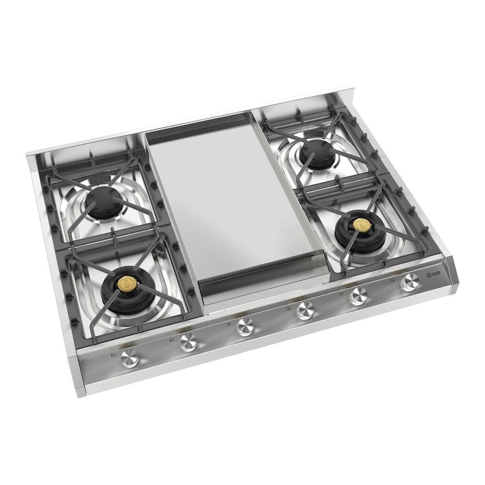 ILVE Professional Plus II 36 inch Gas Cooktop with Griddle, in Stainless Steel - image 4