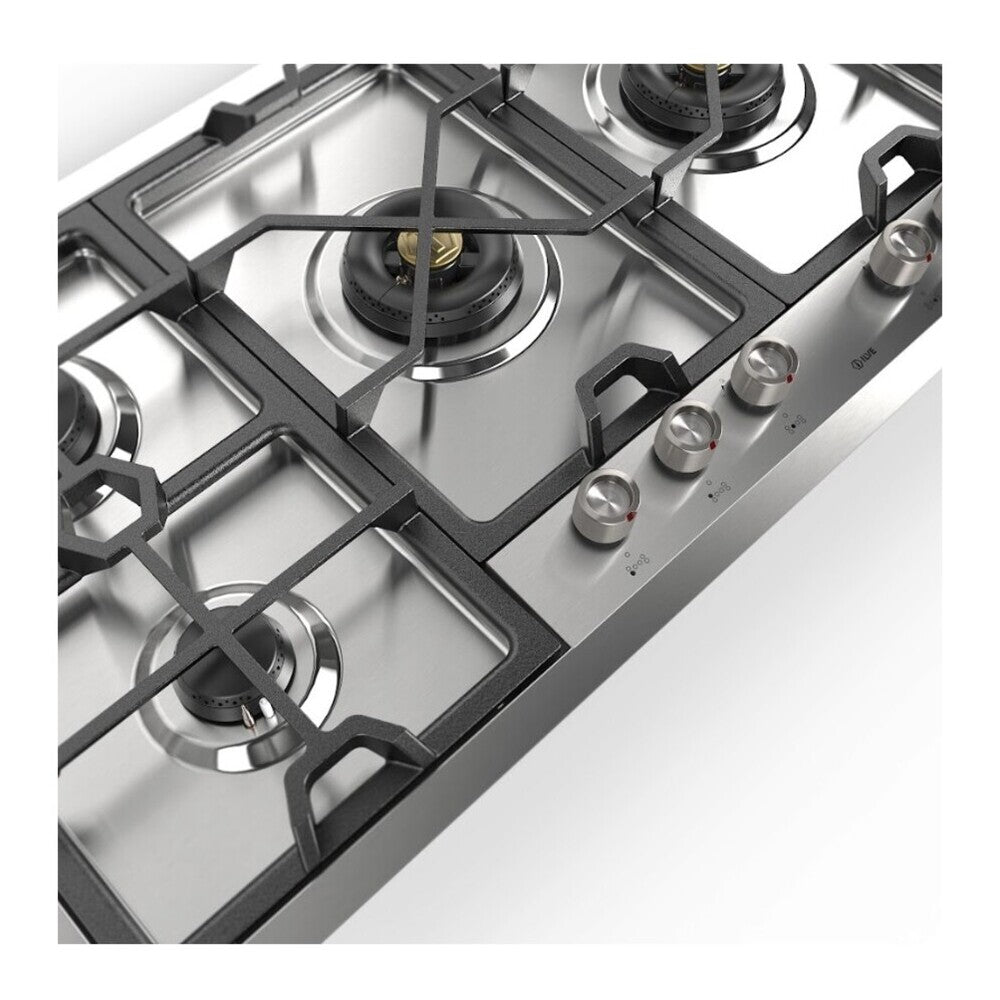 ILVE Panoramagic 48 inch Built-In Gas Cooktop with Total Black Brass Burners, in Stainless Steel - image 8