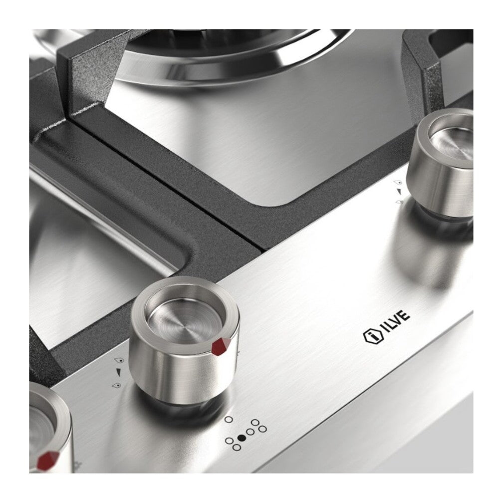 ILVE Panoramagic 48 inch Built-In Gas Cooktop with Total Black Brass Burners, in Stainless Steel - image 9
