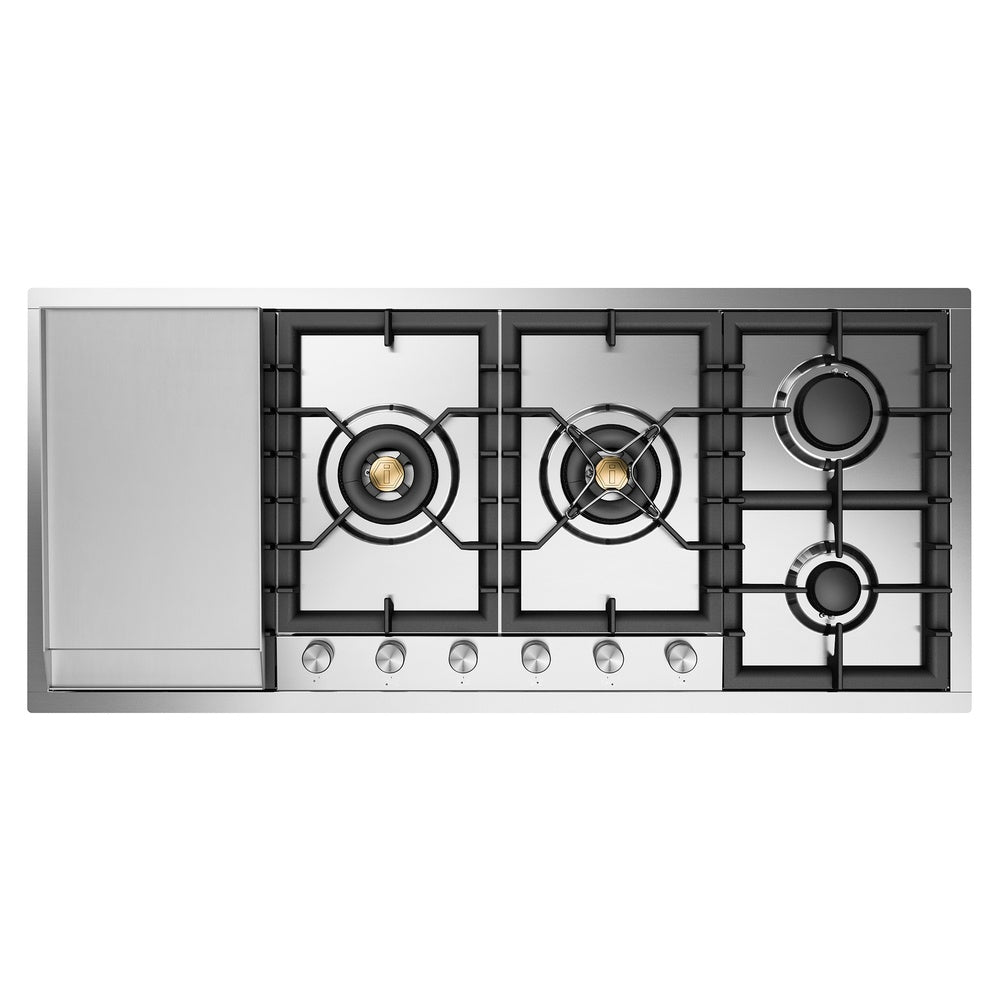 ILVE Professional Plus II 48 inch Built-In Gas Cooktop with Total Black Brass Burners, in Stainless Steel - image 3