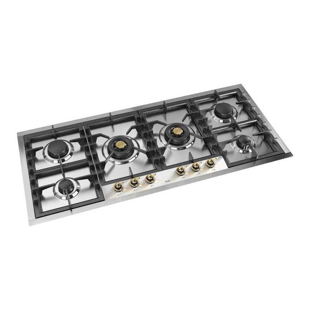 ILVE Nostalgie II 48 inch Built-In Gas Cooktop with Total Black Brass Burners, in Stainless Steel - image 10