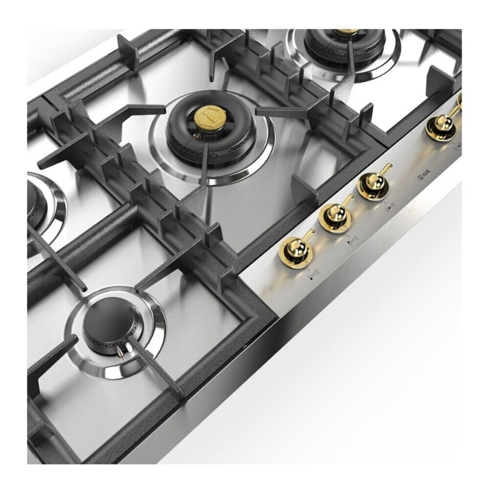 ILVE Nostalgie II 48 inch Built-In Gas Cooktop with Total Black Brass Burners, in Stainless Steel - image 12