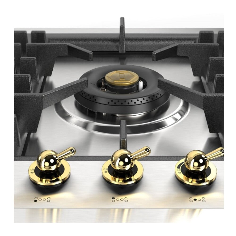 ILVE Nostalgie II 48 inch Built-In Gas Cooktop with Total Black Brass Burners, in Stainless Steel - image 15