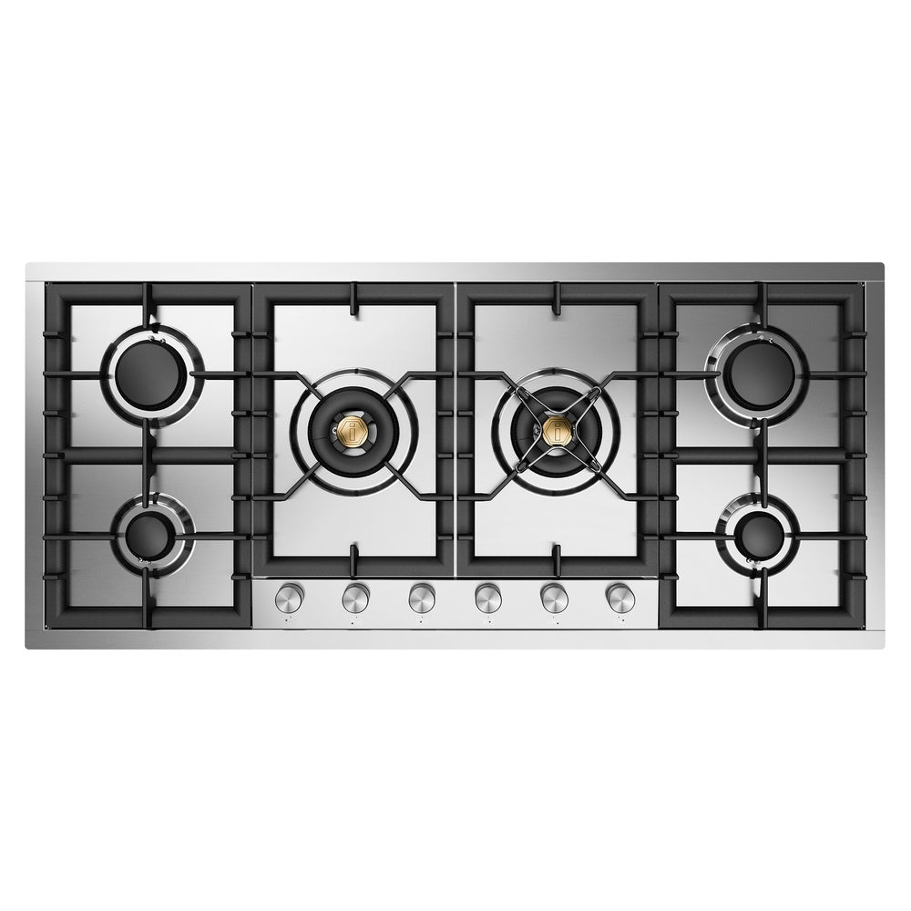 ILVE Professional Plus II 48 inch Built-In Gas Cooktop with Total Black Brass Burners, in Stainless Steel - image 4